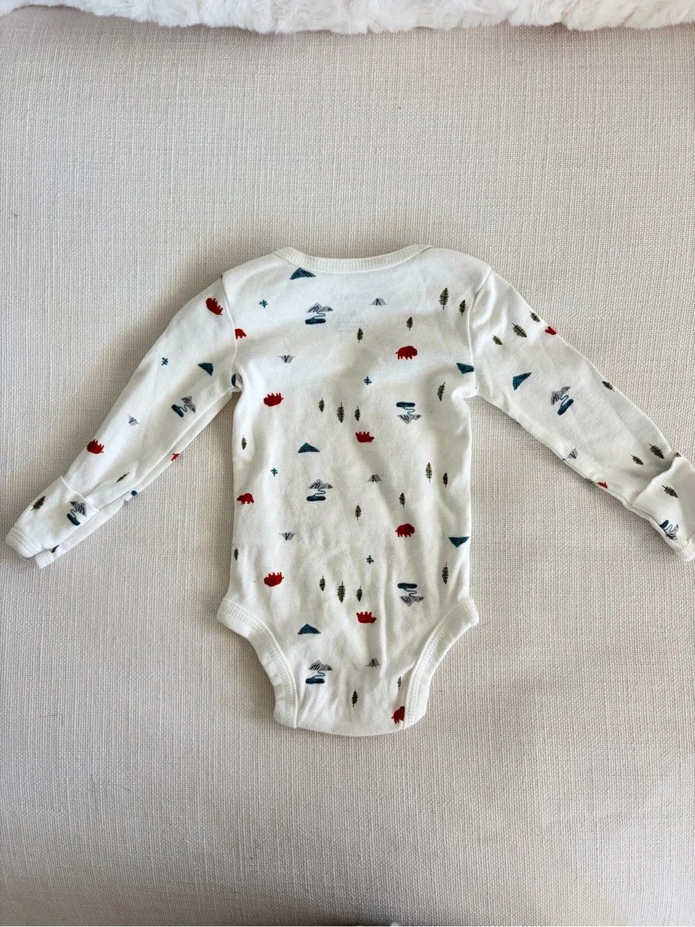 Set of 3 Carter's Bear Theme Long-Sleeve Onesies